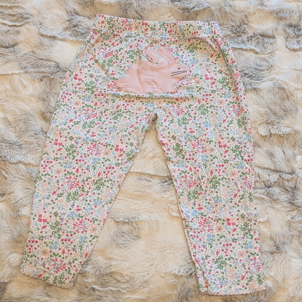 Carter's Floral Bunny Baby Easter Leggings - Pink and Green 18 Months